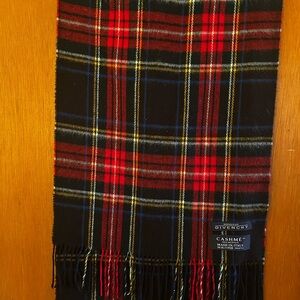 Givenchy Black and Red Tartan Scarf
